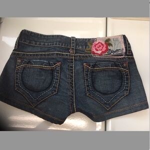 BLUE TATTOO Jean Denim Shorts Embroidered